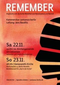 "Remember": Motetten der Renaissance im a-capella-Konzert mit cantamus Berlin