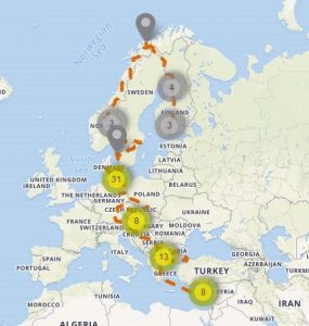 Quer durch Europa: Die europäische Omnibus-Lesereise führt 100 Autoren quer durch den Kontinent.